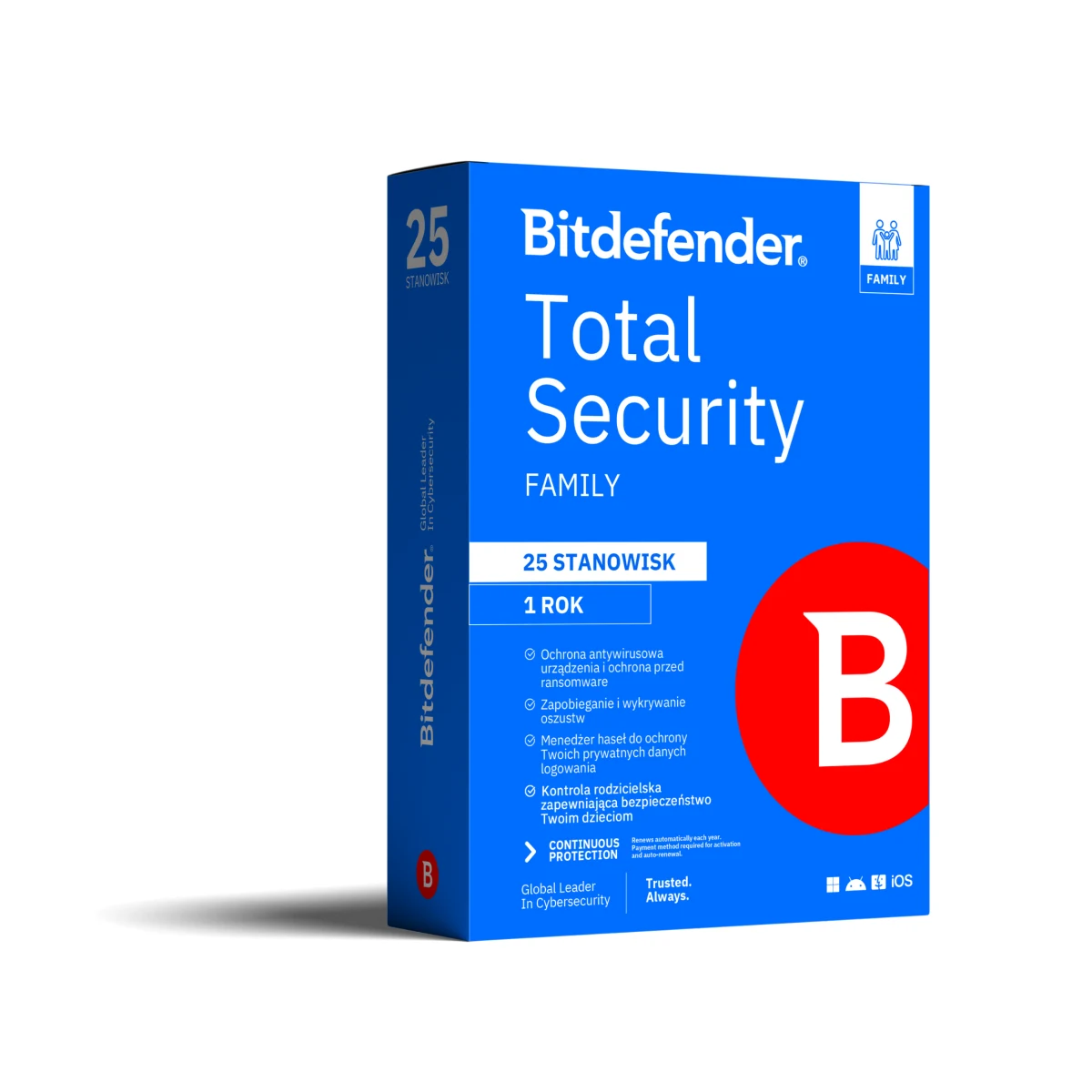 Bitdefender Total Security Family – 25 stanowisk / 1 rok Bitdefender Total Security Family – 25 stanowisk / 1 rok